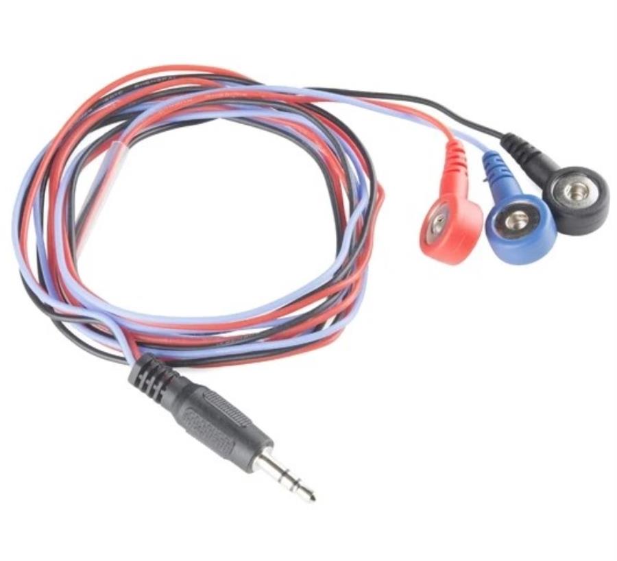 Sparkfun CAB-12970 - Cable con 3 electrodos ECG de sensores biométricos a jack 3.5 mm