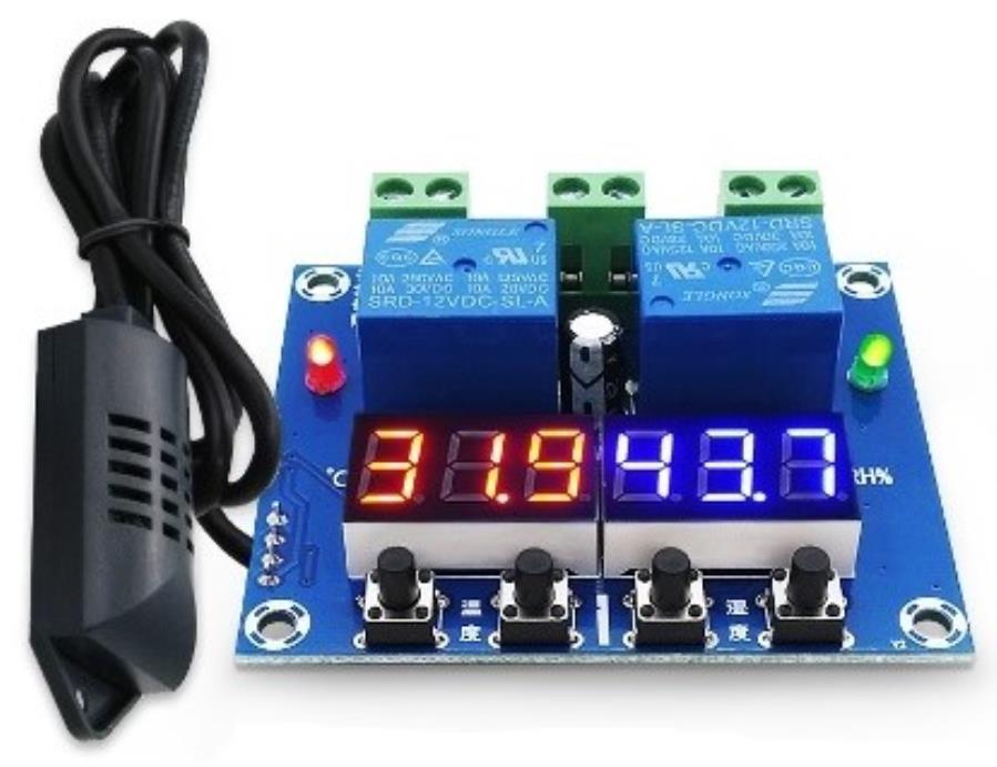 Sensor de humedad y temperatura con relé / 12 Vcc - 20~60℃ - 20~60%RH
