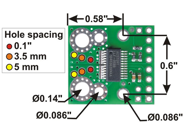 Pololu ACS709 - Capteur de Courant -75 A .. +75 A - 2199