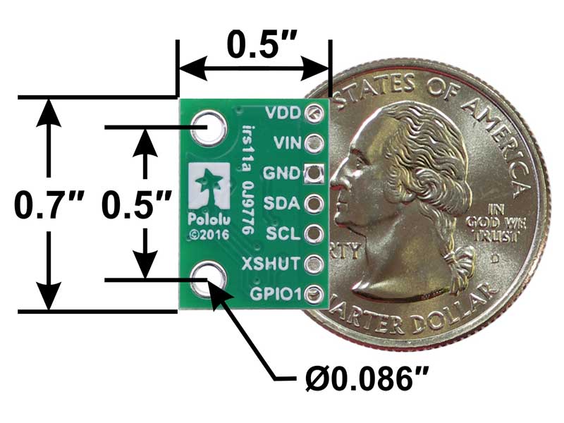 Pololu VL53L0X - Capteur de proximité laser avec régulateur de tension - TOF - 2490