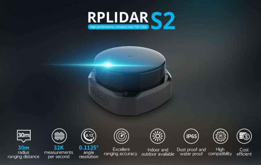 SLAMTEC RPLiDAR S2L - Capteur de distance LiDAR 2D - Serial - 360° - 0,05 à 18 m