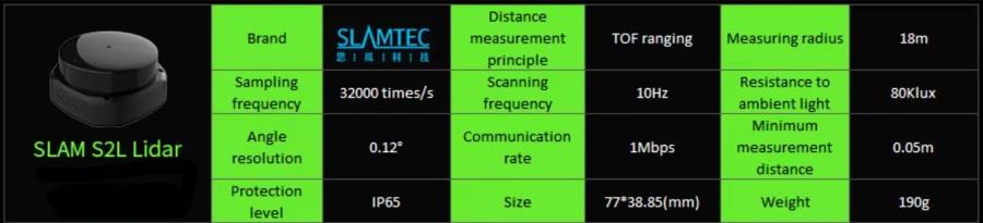 SLAMTEC RPLiDAR S2L - Capteur de distance LiDAR 2D - Serial - 360° - 0,05 à 18 m