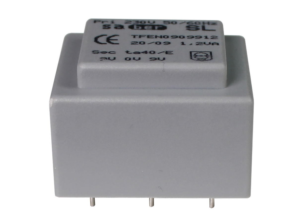 Transformateur Encapsulé - 9 V + 9 V - 1,2 VA - 2 x 67 mA