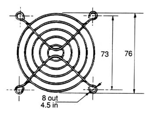Fan Grill for Axial Fans 80 x 80 mm