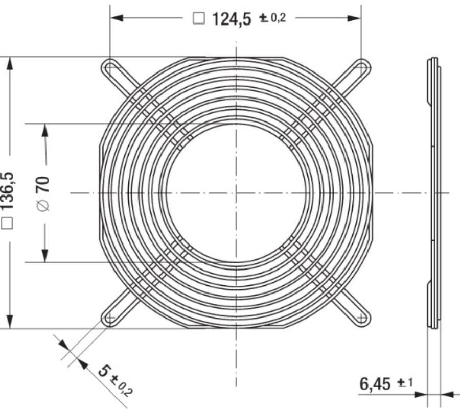 ebm-papst LZ53 - Grade Ventoinha Axial 140 x 140 mm