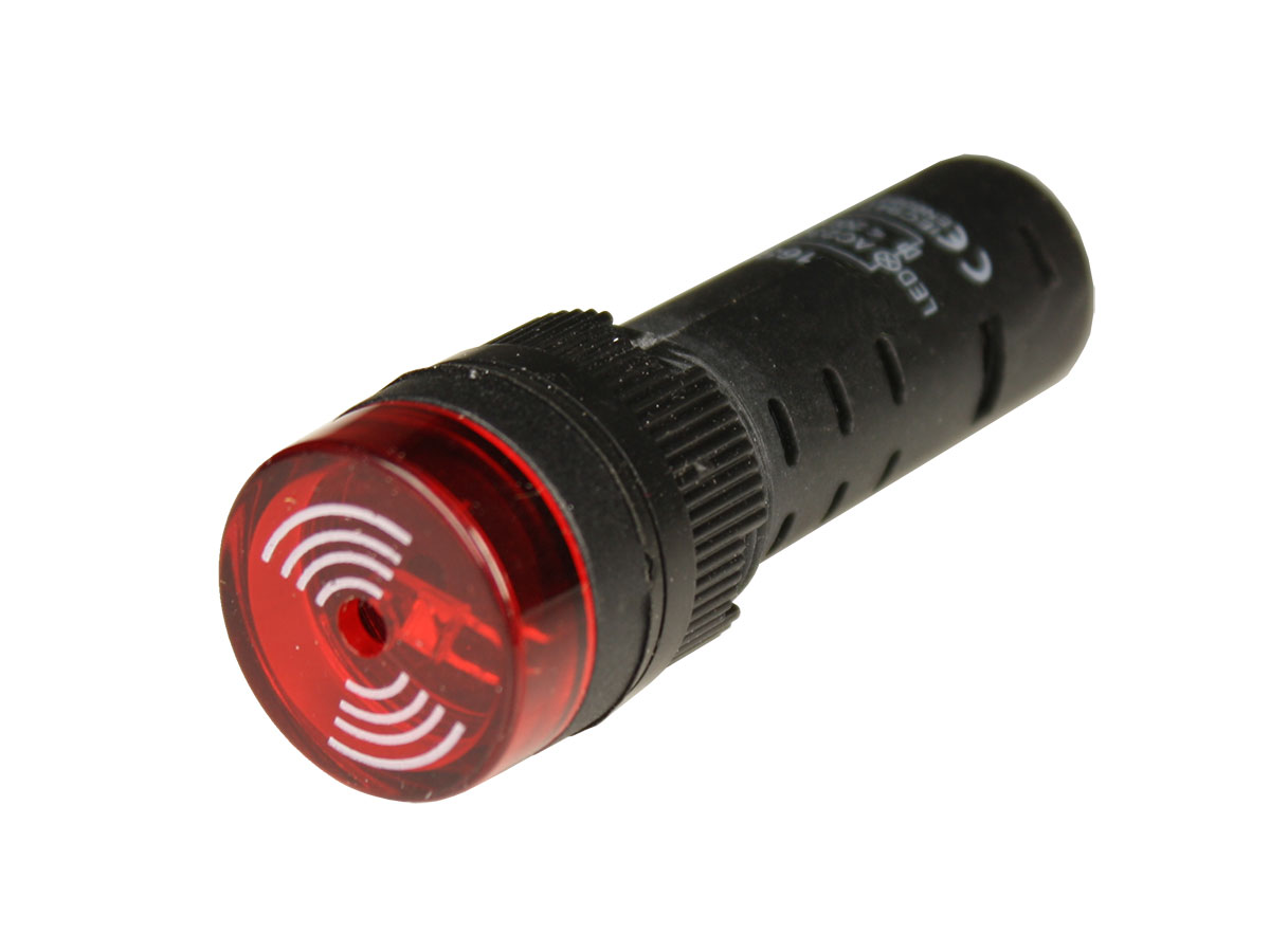 SWITCHTRONIX - Besouro Piezoelétrico Intermitente e Indicador de Ø16 mm - 24 Vca/Vcc