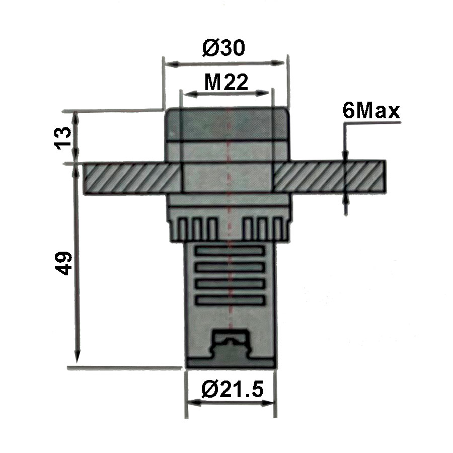 SWITCHTRONIX - Besouro Piezoelétrico Intermitente e Indicador de Ø22 mm - 24 Vca/Vcc