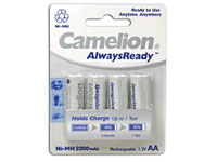 Camelion Alwaysready - 1.2 V - 2300 mAh NiMH AA Battery - 4 Unit Blister Pack