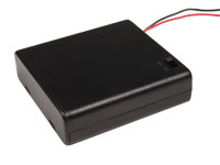 Battery Holder for 4 AA Batteries with Cable and Switch