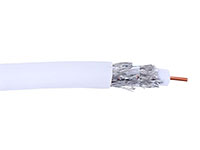 Câble coaxial RG6 blanc