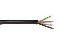Round Black Electrical Cable 4 x 1.0 mm, 500 V