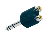 6.3 Mono Jack Male to 2 Female RCA Adapter