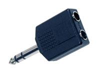 6.3 Stereo Jack Male to 2 x 6.3 Stereo Jack Female Adapter