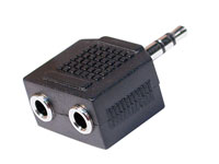 3.5 Stereo Jack Male to 2 x 3.5 Stereo Jack Female Adapter