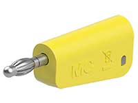 Stäubli LM-4N-30 - Banana Macho Apilable de 4mm - Cable 1,0 mm² - Amarillo - 64.1040-24