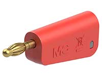 Stäubli LM-4A-30 - Banana Macho Apilable de 4mm - Cable 1.0 mm² - Rojo - 64.1041-22