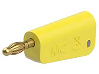 Stäubli LM-4A-30 - Fiche Banane Empilable 4mm - Câble 1.0mm² - Jaune - 64.1041-24