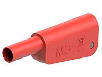Stäubli SLM-4N-46 - Banana Macho Apilable de 4mm de Seguridad - Cable 2.5 mm² - Rojo - 66.2024-22