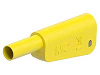 Stäubli SLM-4A-46 - Banana Macho Apilable de 4mm de Seguridad - Cable 2.5 mm² - Amarillo - 66.2025-24