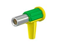Stäubli POAG-KBT6-EC/6 - 6 mm Elbow Banana Equipotential - Medical Use - Yellow / Green - 6.0 mm² - 55.3225-20