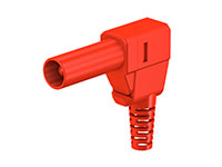 Stäubli SLS425-SW - 4 mm Male Right Angle Mount Safety Banana - Red - 22.2667-22