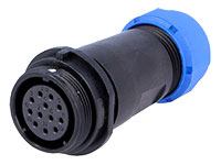 WEIPU SP21 Series IP68 - 12 Contacts Ø21 Waterproof Female Cable-Mount Connector - IP68 - SP2111/S12II-1N