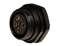 WEIPU SP21 Series IP68 - 6 Contacts Ø21 Waterproof Female Panel-Mount Connector - SP2112/S6