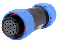 WEIPU SP21 Series IP68 - 12 Contacts Ø21 Waterproof Female Cable-Mount Connector - SP2110/S12