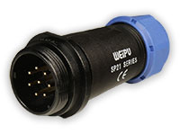 WEIPU SP21 Series IP68 - 8 Contacts Ø21 Waterproof Male Cable-Mount Connector - SP2111/P8
