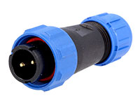 WEIPU SP13 IP68 Series - 2 Contacts Ø13 Waterproof Male Cable-Mount Connector - SP1310/P2IN