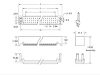 Conector DIN 41612 TIPO C 64 Contactos A+C Macho Recto Aéreo Crimpar
