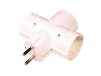 Simon - Triple SCHUKO Plug Adaptor - White - CL418308