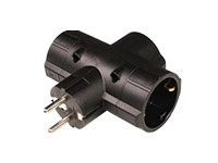Simon - Triple SCHUKO Plug Adaptor - Black - CL418315