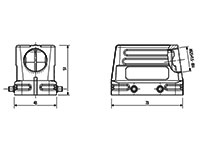 Murrelektronik B10 - Conector HAN 10B Carcasa Cierres Dobles - Salida 90º - 70MH-GTENQ-A02C000