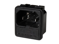 IEC 60320 C14 Chassis-Mount Male Connector with Fuse Holder