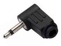 3.5 mm Jack Plug - 2 Pole Right Angle Cable-Mount Male - with Plastic Cover