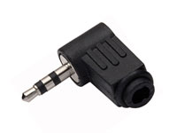 3.5 mm Jack Plug - 3 Pole Right Angle Cable-Mount Male - with Plastic Cover