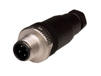 M12 Circular Connector - 4 Pole Male In-Line Mount - BS8141-0