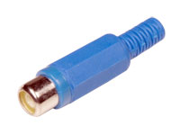 Plastic Straight Cable-Mount RCA Female Connector - Blue