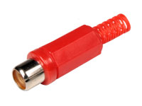 Plastic Straight Cable-Mount RCA Female Connector - Red - 10.589/R
