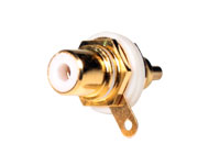 Panel-Mount Female RCA Connector - Gold White - 10.581/N