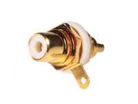 Panel-Mount Female RCA Connector - Gold Red - 10.581/R