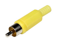 Plastic Straight Cable-Mount RCA Male Connector - Yellow