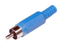 Plastic Straight Cable-Mount RCA Male Connector - Blue