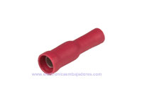CVDGF1.25-5 - Cosse Cylindrique Isolé Femelle 1,50 mm² L=4 mm - 25 Unités - Rouge - 15114