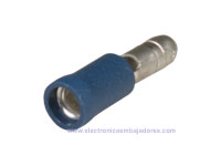 JST FVDGM2-5 - Cosse Cylindrique Isolé Mâle 2,50 mm² L=4 mm - 25 Unités - Bleu - 25104E