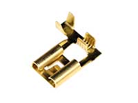 Faston Terminal 6.3 mm Elbowed Female Brass with Retention - 100 Units