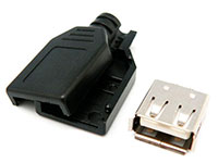 Conector aéreo USB-A fêmea
