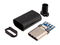 Conector de ar macho USB-C 3.1 para solda