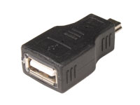 Female USB-A to mini-USB-A 5 Pin Connector Adapter